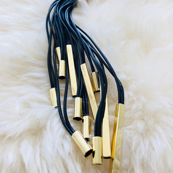 LONG MULTI-STRAND CORD FRINGE NECKLACE - Picture 5 of 5